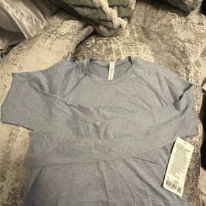 Light Blue Long Sleeve Shirt cropped